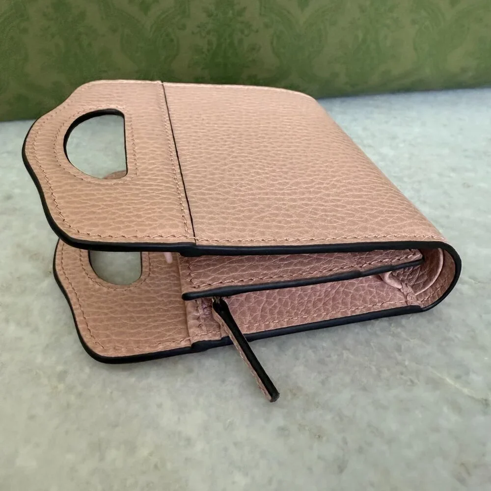Gucci‎ 701074 Leather Double GG Perfect Pink Shoulder Chain Wallet Bag - Picture 10 of 15